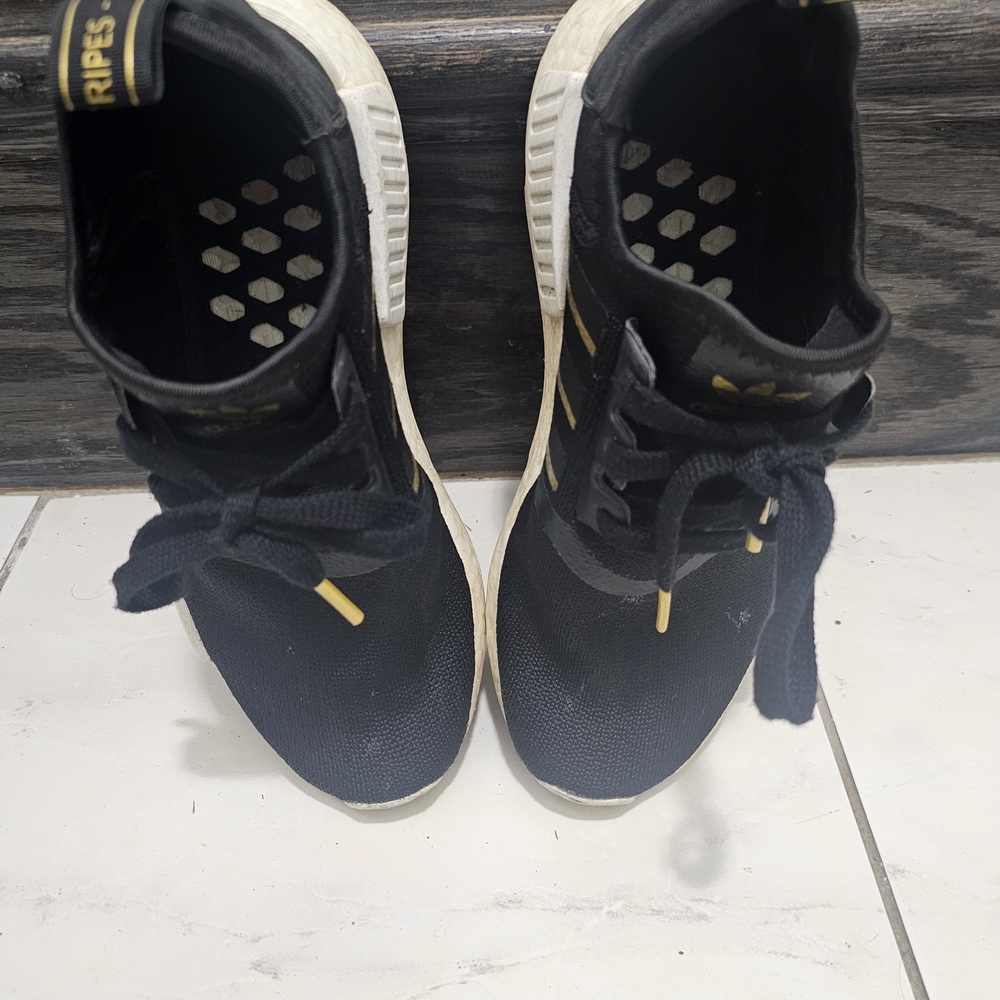 Adidas NMD R1 Size 7 Black and Gold Women